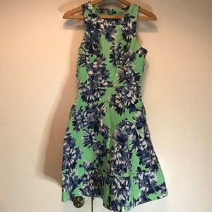 J crew floral honeycomb cotton fit and flare lined dress size 0
